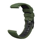 Kalebol 22mm Universal Three Row Holes Silicone Watch Band(Green Black) - 3