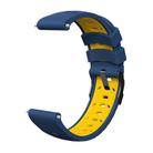 Kalebol 22mm Universal Three Row Holes Silicone Watch Band(Blue Yellow) - 3
