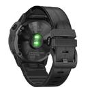 For Garmin QuickFit 22mm Kalebol Quick Release Silicone Leather Watch Band(Black) - 2
