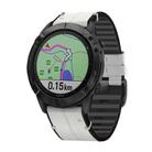 For Garmin QuickFit 22mm Kalebol Quick Release Silicone Leather Watch Band(Light Grey) - 1