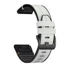 For Garmin QuickFit 22mm Kalebol Quick Release Silicone Leather Watch Band(Light Grey) - 3