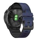 For Garmin QuickFit 22mm Kalebol Quick Release Silicone Leather Watch Band(Dark Blue) - 2