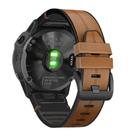 For Garmin QuickFit 22mm Kalebol Quick Release Silicone Leather Watch Band(Brown) - 2