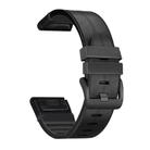 For Garmin QuickFit 26mm Kalebol Quick Release Silicone Leather Watch Band(Black) - 3