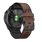 For Garmin QuickFit 26mm Kalebol Quick Release Silicone Leather Watch Band(Coffee) - 2