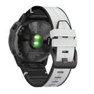 For Garmin QuickFit 26mm Kalebol Quick Release Silicone Leather Watch Band(Light Grey) - 2