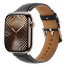 For Apple Watch 42mm / 41mm / 40mm / 38mm Kalebol Plain Genuine Leather Watch Band(Black) - 1