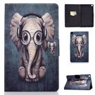 For Samsung Galaxy Tab A7 10.4 2020 T500 Colored Drawing Electric Pressed Horizontal Flip Leather Case, with Holder & Card Slots(Elephant) - 1