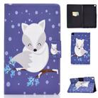 For Samsung Galaxy Tab A7 10.4 2020 T500 Colored Drawing Electric Pressed Horizontal Flip Leather Case, with Holder & Card Slots(White Fox) - 1