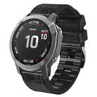 For Garmin QuickFit 22mm Kalebol Crocodile Texture Silicone Leather Watch Band(Black) - 1