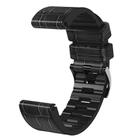 For Garmin QuickFit 22mm Kalebol Crocodile Texture Silicone Leather Watch Band(Black) - 2