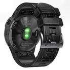 For Garmin QuickFit 22mm Kalebol Crocodile Texture Silicone Leather Watch Band(Black) - 3
