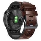 For Garmin QuickFit 26mm Kalebol Crocodile Texture Silicone Leather Watch Band(Coffee) - 3