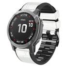 For Garmin QuickFit 26mm Kalebol Crocodile Texture Silicone Leather Watch Band(White) - 1