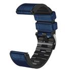 For Garmin QuickFit 26mm Kalebol Crocodile Texture Silicone Leather Watch Band(Dark Blue) - 2
