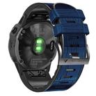 For Garmin QuickFit 26mm Kalebol Crocodile Texture Silicone Leather Watch Band(Dark Blue) - 3