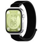 For Huawei Watch Fit3 Kalebol Hook and Loop Nylon Strap(Black) - 1