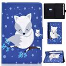 For Samsung Galaxy Tab S8 / Galaxy Tab S7 T870 Electric Pressed Left Right Flat Leather Case with Sleep Function Pen Cover & Card Slot & Holder(Arctic Fox) - 1