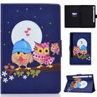 For Samsung Galaxy Tab S8 / Galaxy Tab S7 T870 Electric Pressed Left Right Flat Leather Case with Sleep Function Pen Cover & Card Slot & Holder(Couple Owls) - 1