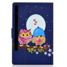 For Samsung Galaxy Tab S8 / Galaxy Tab S7 T870 Electric Pressed Left Right Flat Leather Case with Sleep Function Pen Cover & Card Slot & Holder(Couple Owls) - 3