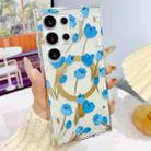 For Samsung Galaxy S24 Ultra 5G Dual-side Laminating IMD MagSafe Phone Case(Blue Flowers) - 1
