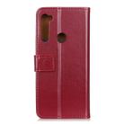 For OPPO Realme 5 3-Color Pearl Texture Magnetic Buckle Horizontal Flip PU Leather Case with Card Slots & Wallet & Holder(Red) - 3