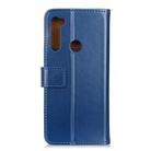 For OPPO Realme 5 3-Color Pearl Texture Magnetic Buckle Horizontal Flip PU Leather Case with Card Slots & Wallet & Holder(Blue) - 3