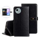 For Sharp Aquos wish4 idewei Crocodile Texture Leather Phone Case(Black) - 1