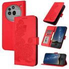 For Nothing Phone 3a Pro Datura Flower Embossed Flip Leather Phone Case(Red) - 1