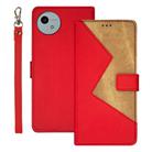 For Sharp Aquos wish4 idewei Two-color Splicing Leather Phone Case(Red) - 1