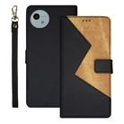 For Sharp Aquos wish4 idewei Two-color Splicing Leather Phone Case(Black) - 1