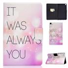 For Samsung Galaxy Tab A7 10.4 2020 T500 Colored Drawing Electric Pressed Horizontal Flip Leather Case, with Holder & Card Slots(Pink Background English) - 1