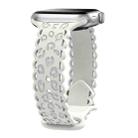 For Apple Watch 46mm / 49mm / 45mm / 44mm Lace Laser Engraved Leopard Silicone Watch Band(Starlight) - 1