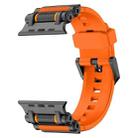 For Apple Watch 46mm / 49mm / 45mm / 44mm Armor Gear Silicone Watch Band(Black Orange) - 2
