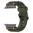 For Apple Watch 46mm / 49mm / 45mm / 44mm Armor Gear Silicone Watch Band(Black Green) - 2