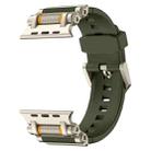 For Apple Watch 46mm / 49mm / 45mm / 44mm Armor Gear Silicone Watch Band(Titanium Green) - 2