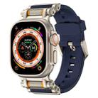 For Apple Watch 46mm / 49mm / 45mm / 44mm Armor Gear Silicone Watch Band(Titanium Blue) - 1
