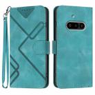 For Nothing Phone 3a Line Pattern Skin Feel Leather Phone Case(Light Blue) - 1