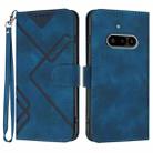 For Nothing Phone 3a Line Pattern Skin Feel Leather Phone Case(Royal Blue) - 1