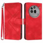 For Nothing Phone 3a Pro Line Pattern Skin Feel Leather Phone Case(Red) - 1