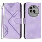 For Nothing Phone 3a Pro Line Pattern Skin Feel Leather Phone Case(Light Purple) - 1