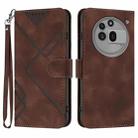 For Nothing Phone 3a Pro Line Pattern Skin Feel Leather Phone Case(Coffee) - 1