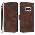For Nothing Phone 2a Line Pattern Skin Feel Leather Phone Case(Coffee) - 1