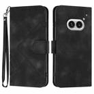 For Nothing Phone 2a Line Pattern Skin Feel Leather Phone Case(Black) - 1