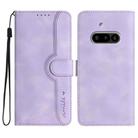 For Nothing Phone 3a Heart Pattern Skin Feel Leather Phone Case(Purple) - 1