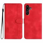 For Samsung Galaxy F16 5G / M16 5G Heart Pattern Skin Feel Leather Phone Case(Red) - 1