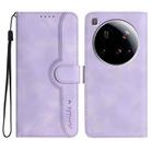 For Xiaomi 15 Ultra Heart Pattern Skin Feel Leather Phone Case(Purple) - 1