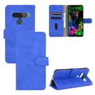 For LG G8s ThinQ Solid Color Skin Feel Magnetic Buckle Horizontal Flip Calf Texture PU Leather Case with Holder & Card Slots & Wallet(Blue) - 1