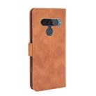 For LG G8s ThinQ Solid Color Skin Feel Magnetic Buckle Horizontal Flip Calf Texture PU Leather Case with Holder & Card Slots & Wallet(Brown) - 3
