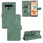 For LG K41S / K51S Solid Color Skin Feel Magnetic Buckle Horizontal Flip Calf Texture PU Leather Case with Holder & Card Slots & Wallet(Green) - 1